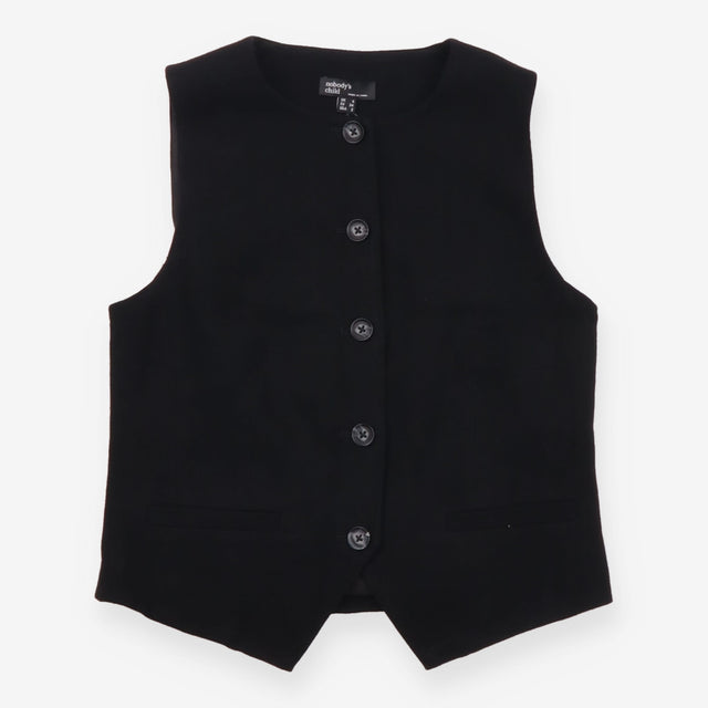 Black Tailored Button Front Waistcoat