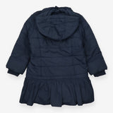 Coat Navy Padded Ruffle 