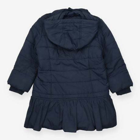 Coat Navy Padded Ruffle 