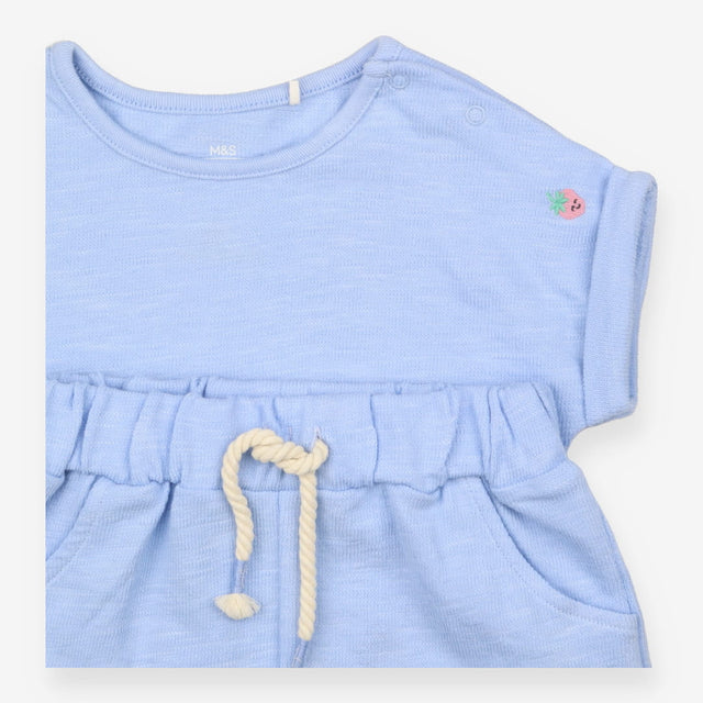 Blue T-shirt and Shorts Outfit Strawberry Sleeve