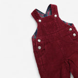 Dungarees Burgundy Cord with Tartan Lining
