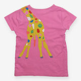 T-Shirt Pink Giraffe Applique