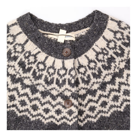 Charcoal Fair Isle Merino Wool Cardigan