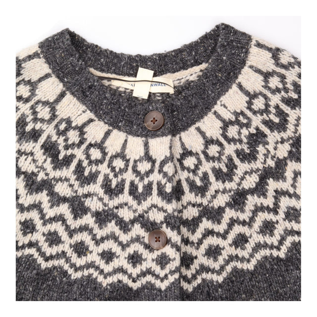 Charcoal Fair Isle Merino Wool Cardigan