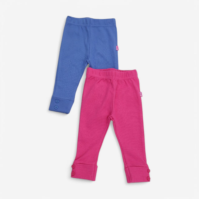 Leggings Pink & Blue Ribbed 2pcs