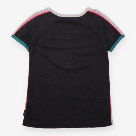 Grey Colour-Block Wool Blend Knitted T-Shirt