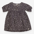Cord Dress Grey with Cuffed Short Sleeves 