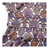 Purple Paisley Short Sleeve Midi Dress