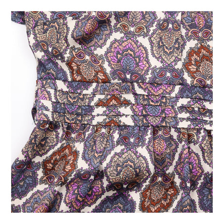 Purple Paisley Short Sleeve Midi Dress
