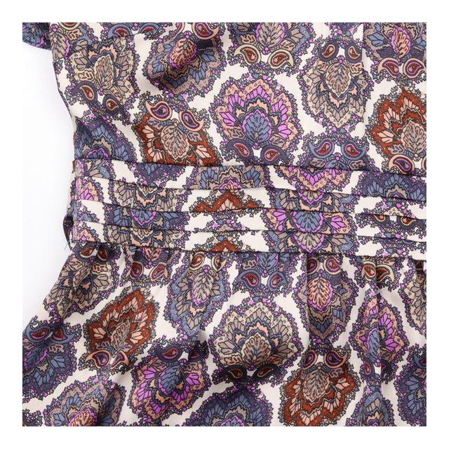 Purple Paisley Short Sleeve Midi Dress