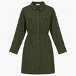 Dress Maia Mini Utility Dark Green High Neck Long 