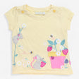 T-shirt Yellow Stripe with Daisies and Mice Appliq