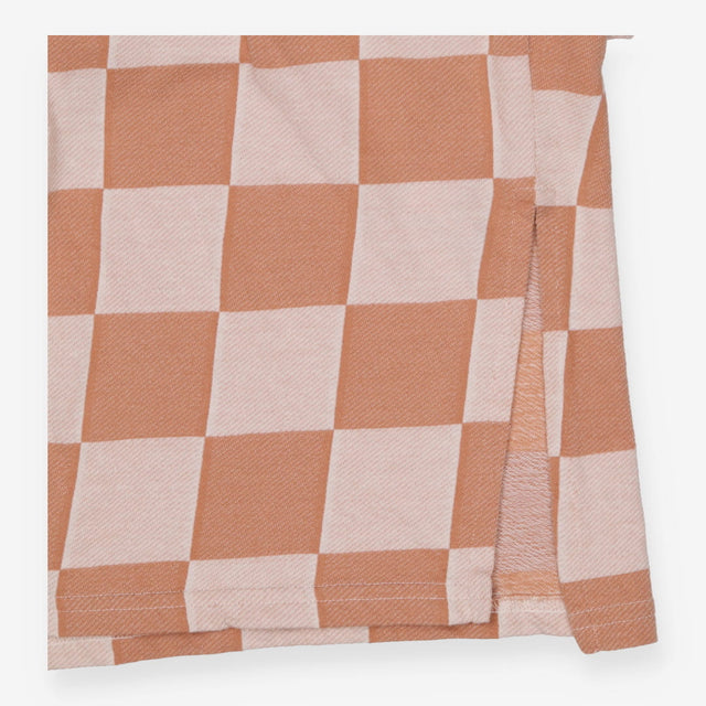 Eden Orange Bold Check Print Midi Dress
