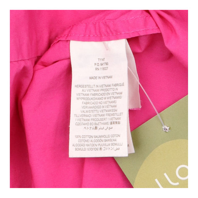 Cotton Button Down Long Sleeve Shirt Bright Pink