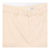 Barrel Leg Trousers Ecru Pure Cotton High Waist