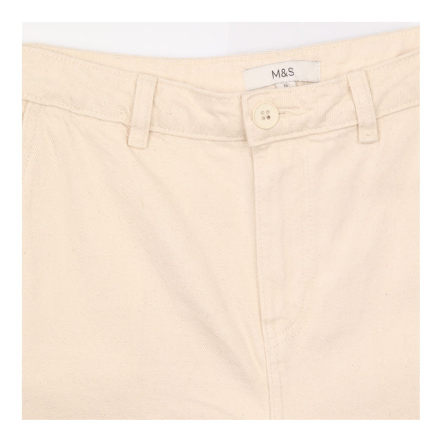 Barrel Leg Trousers Ecru Pure Cotton High Waist