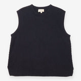 Sweater Vest Dark Grey Ribbed Cotton Wool Knit
