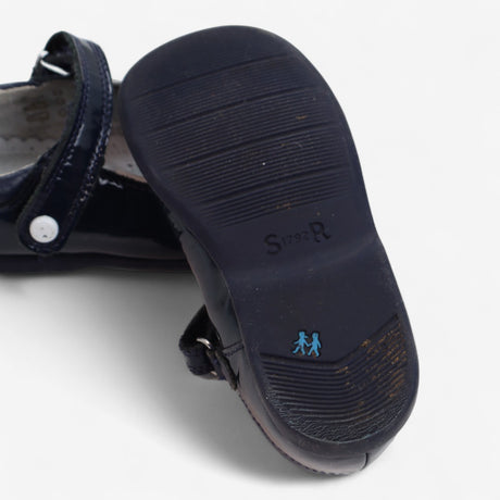 Patent Blue Shoes with white buttons