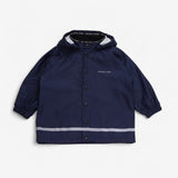 Rain Coat Navy with Detachable Hood