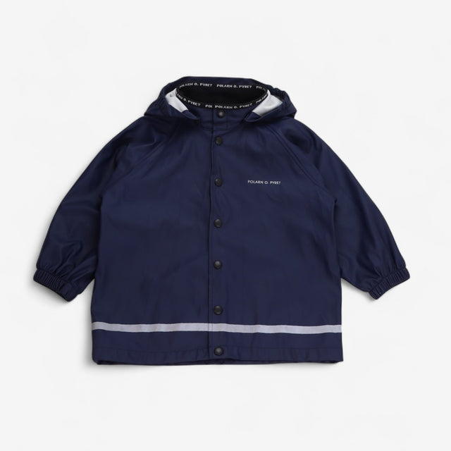 Rain Coat Navy with Detachable Hood