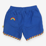 Swimming Short Blue with Rainbow Side Stripe 
