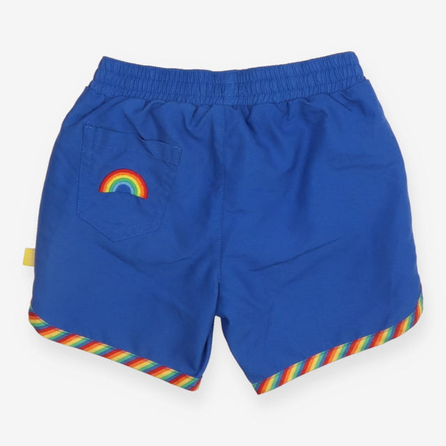 Swimming Short Blue with Rainbow Side Stripe 
