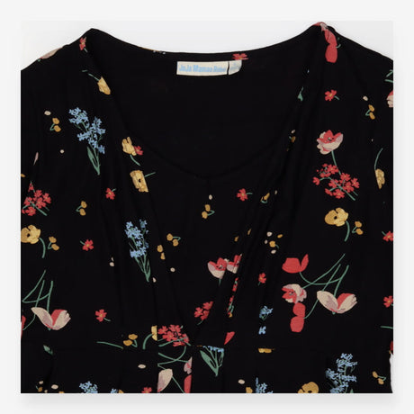  Black Floral Maternity and Nursing Dress
