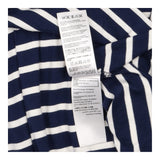 Navy Cream Striped Gathered Jersey Skirt