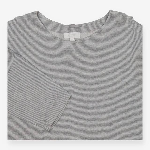 Grey Stripe Boatneck Batwing Lounge Top