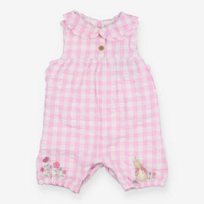 Pink gingham romper Flopsy Rabbit