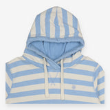 Hoodie Striped Pullover Light Blue Cream