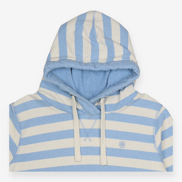 Hoodie Striped Pullover Light Blue Cream