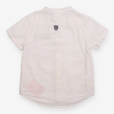 Shirt Short Sleeve Grandad with Chambray Pocket