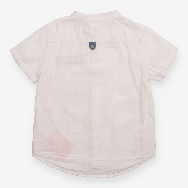 Shirt Short Sleeve Grandad with Chambray Pocket