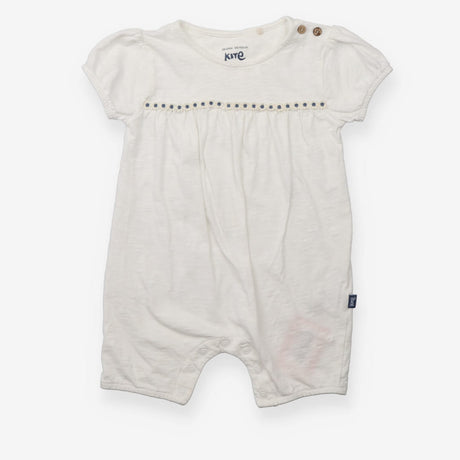 Romper white with embroidered flowers