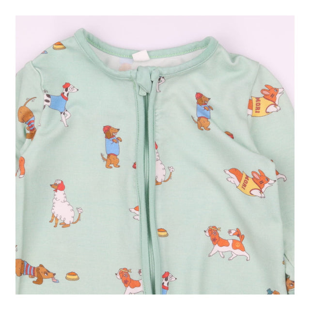 Sleepsuit Green with Dogs