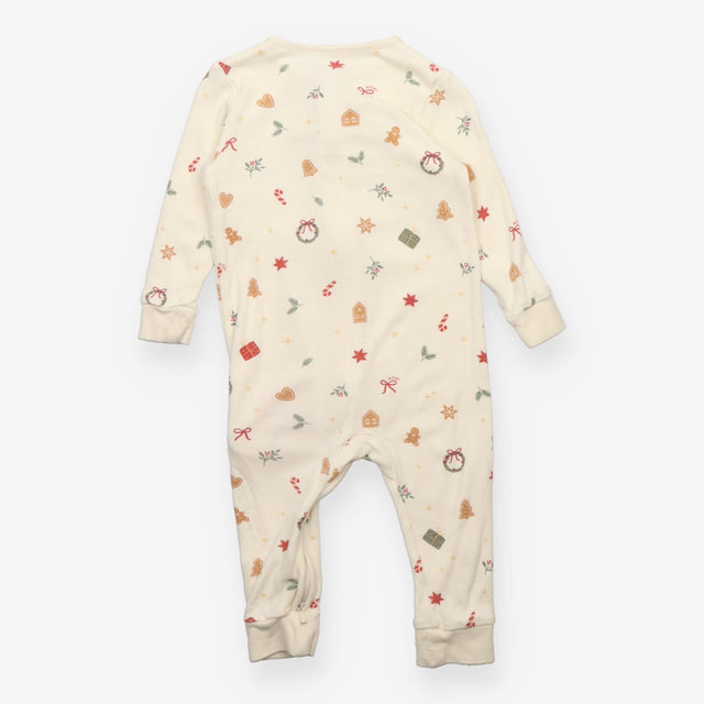 Sleepsuit cream festive no feet
