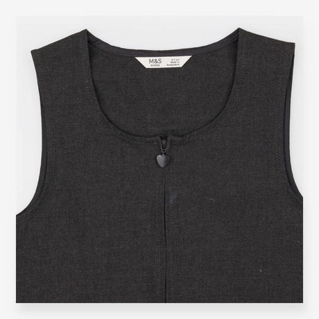 Pinafore grey school heart zip 2 pack