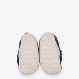 Blue & Grey Suede First Walkers with brown stitchi