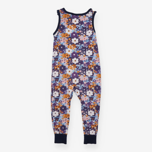 Dungarees jersey blue edging flowers