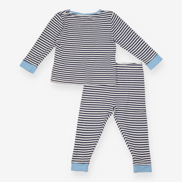 Blue and white striped pyjamas