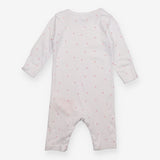 Sleepsuit footless white with pink hearts