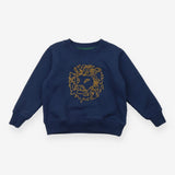 Navy sweater with lion head