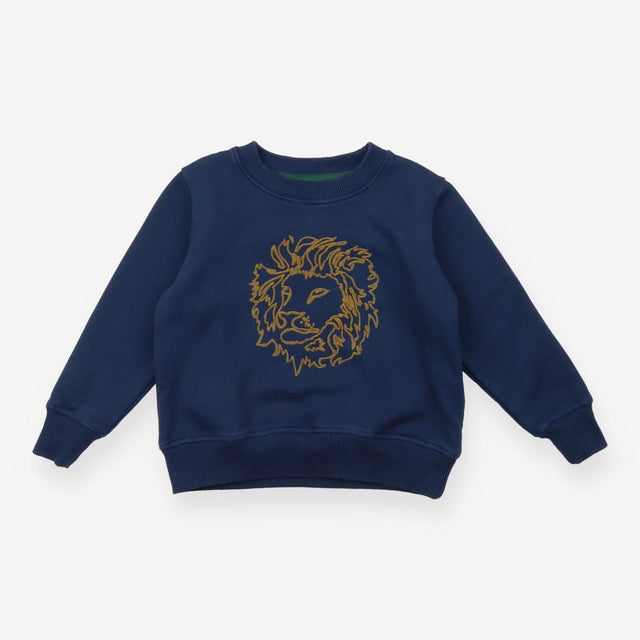 Navy sweater with lion head