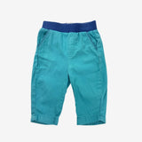 Teal Woven Trousers with navy waistband