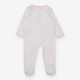 White Sleepsuit Pink Stars - Bout'chou