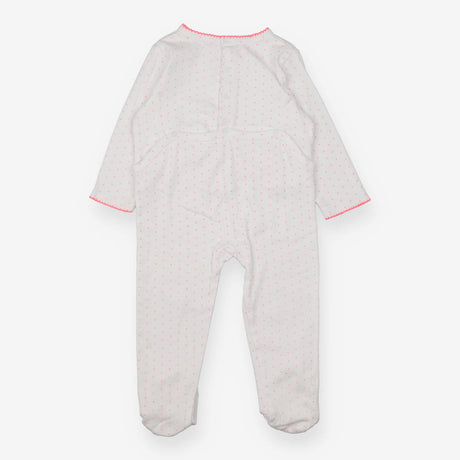 White Sleepsuit Pink Stars - Bout'chou