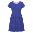 Jersey Dress Blue Script Print Short Sleeve Pocket