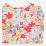 Long sleeve floral dress pink, green, yellow