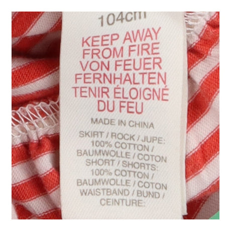 Skort red white tiered stripe gold stripe waist
